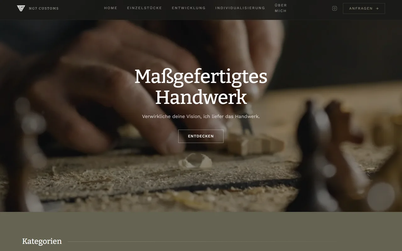 Live-Website NG7 Customs, Customizing & Handwerk